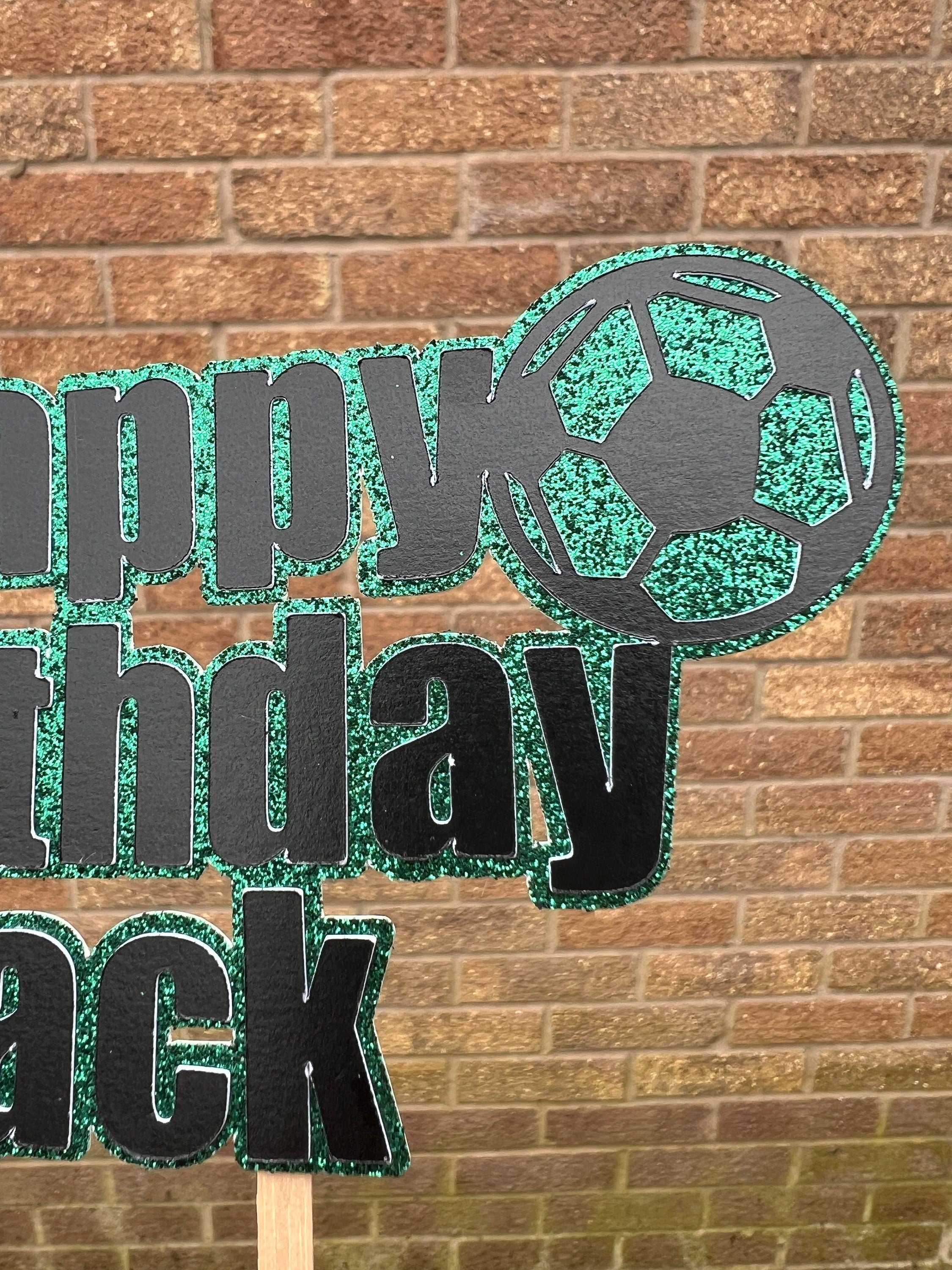 Glitter Sports Football Rugby GlitterPersonalised Cake Topper