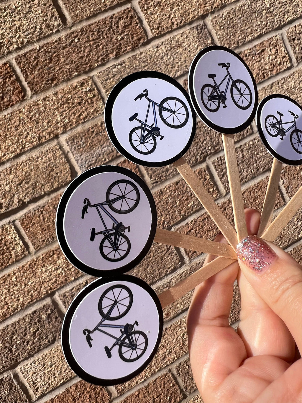 Bike Cupcake Topper - Bicycle Cupcake Topper - Bike Cake Topper - Bike Birthday Party - Mountain Biker - Bike Party Decor