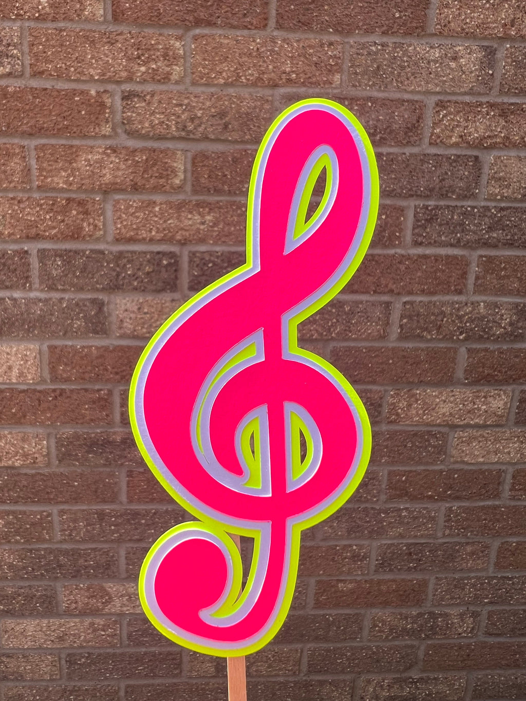 Neon Treble Clef Cupcake Topper