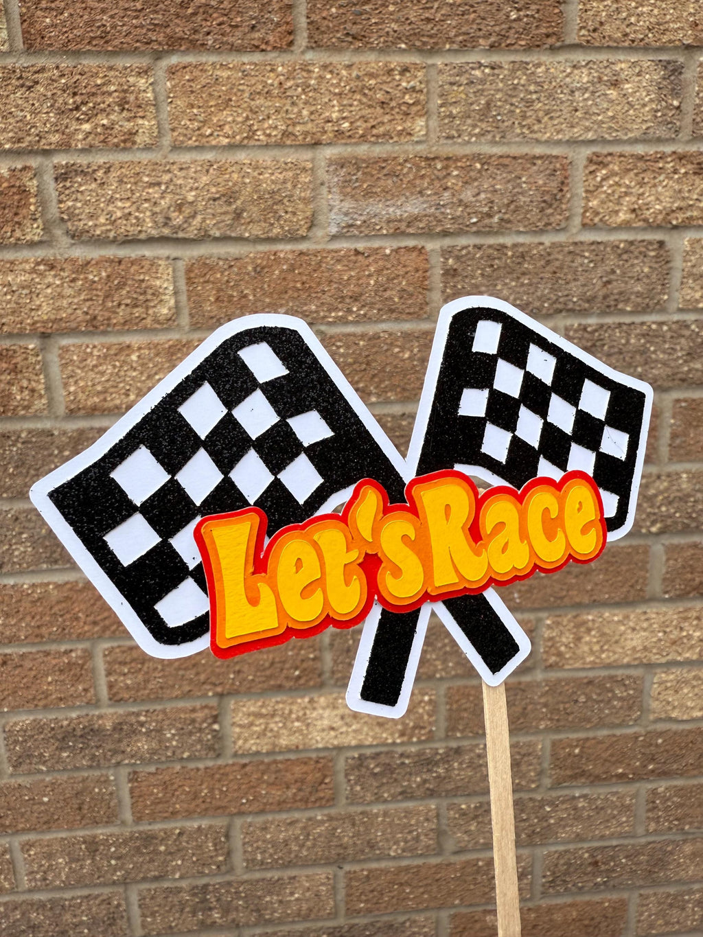 Let's Race Racing Car Cake Topper