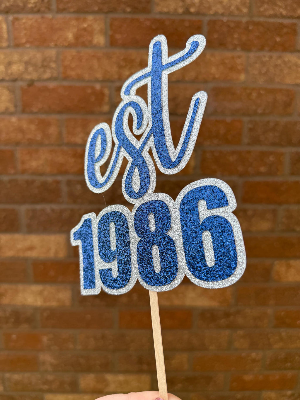 EST 1986 40th Birthday Cake Glitter Milestone Cake Topper