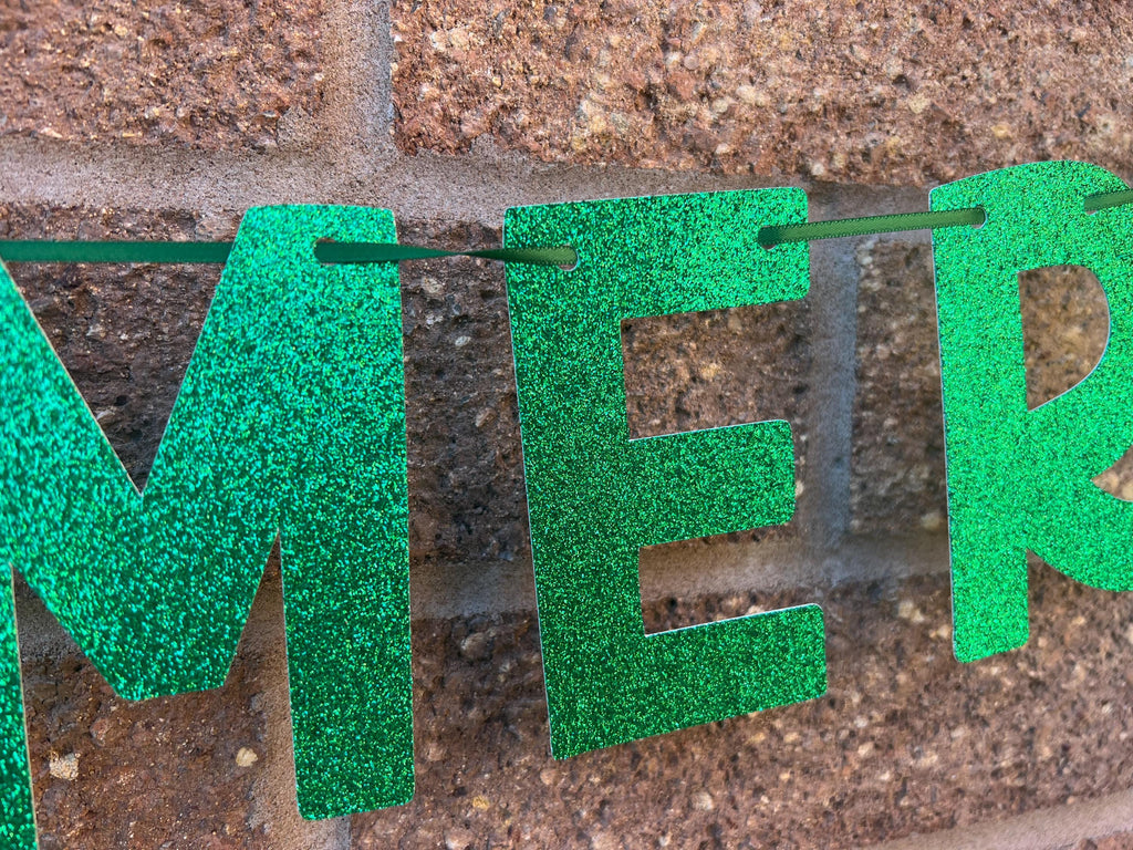 LETS GET MERRY! Glitter Personalised Banner