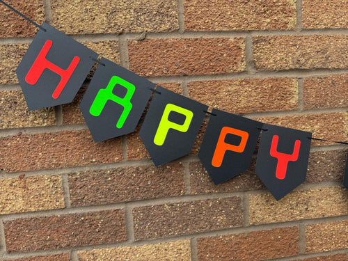 80s Computer Themed Happy Birthday Banner