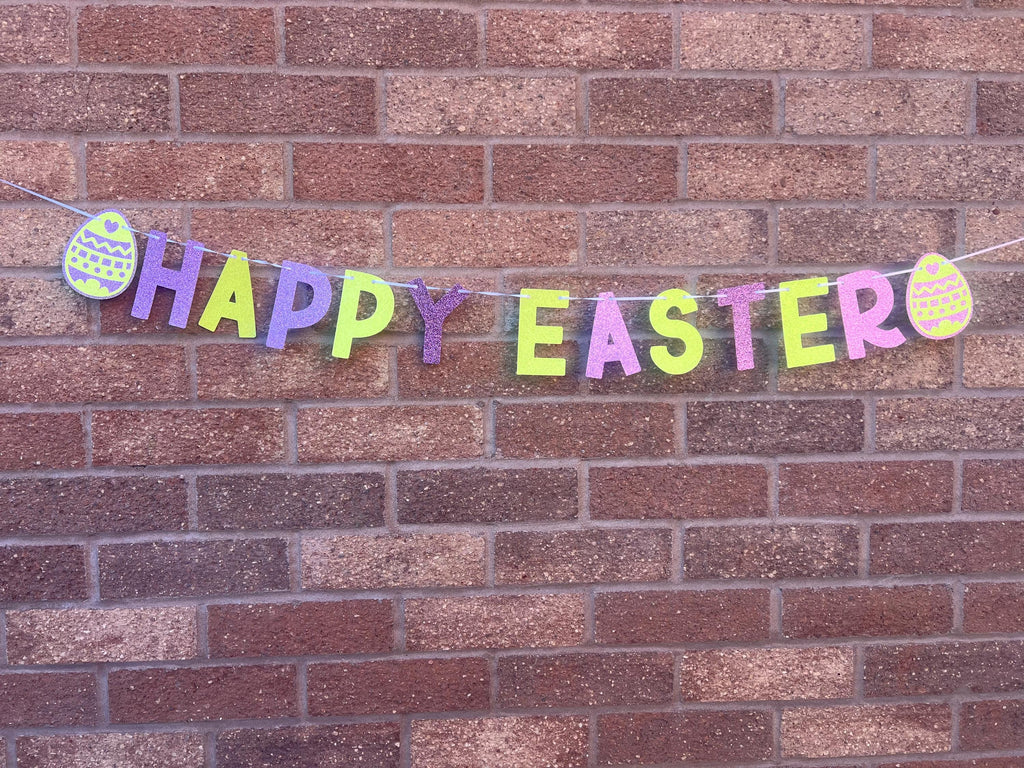 Glitter Happy Easter Banner