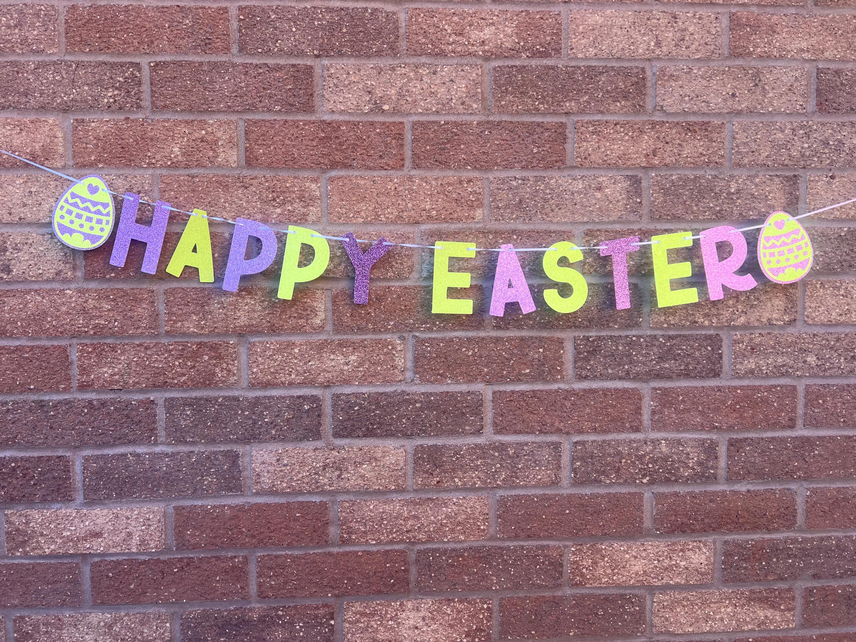 Glitter Happy Easter Banner