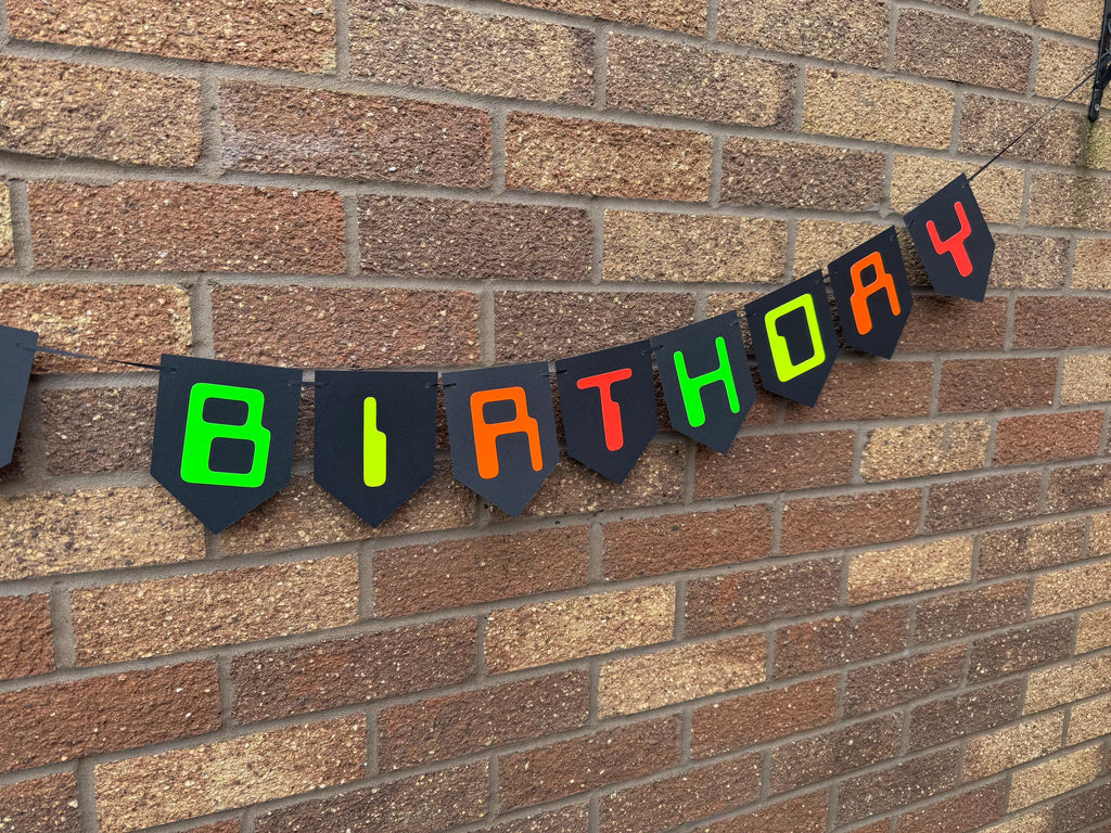 80s Computer Themed Happy Birthday Banner