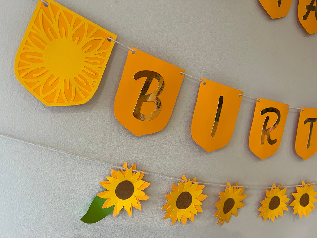 sunflower birthday - sunflower decor  - sunflower banner - sunflower decoration - sunflower theme - sunflower garland - sunflower party
