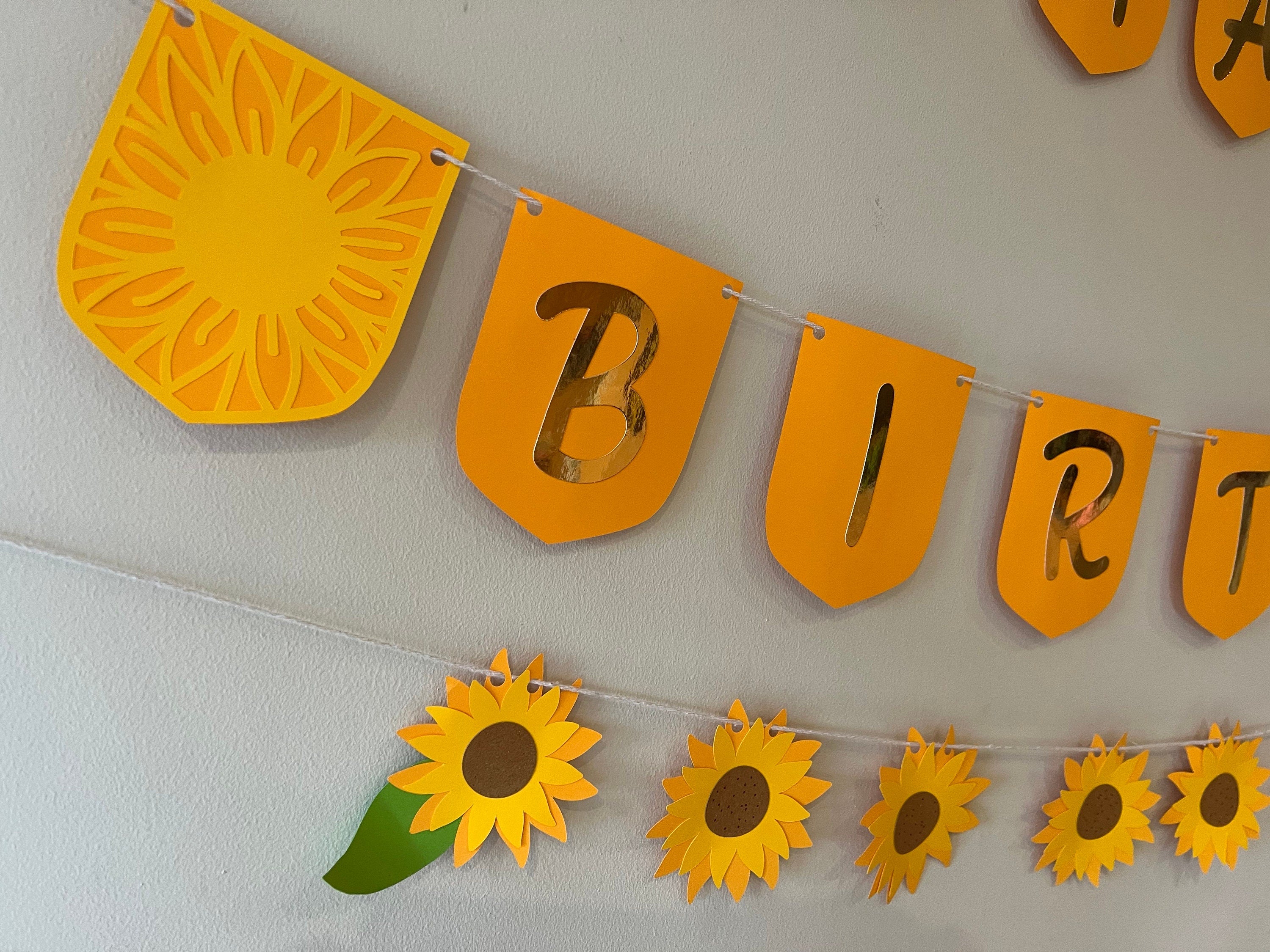 sunflower birthday - sunflower decor  - sunflower banner - sunflower decoration - sunflower theme - sunflower garland - sunflower party