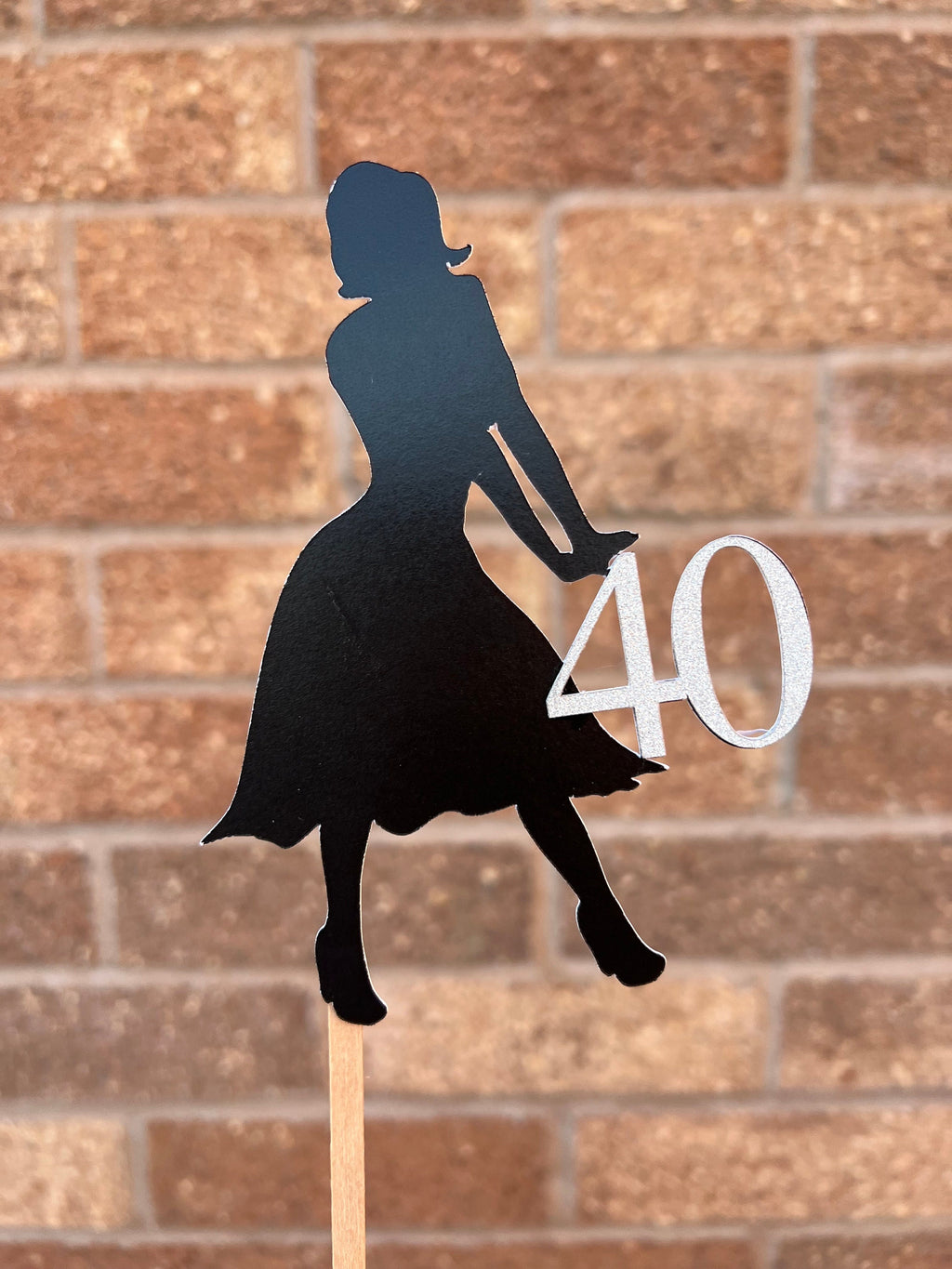 Glamorous Lady Personalised Age Milestone Cake Topper