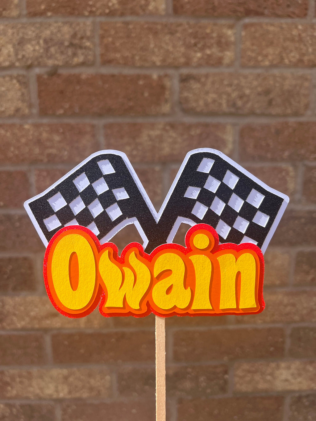 Name Racing Car Personalised  Cake Topper