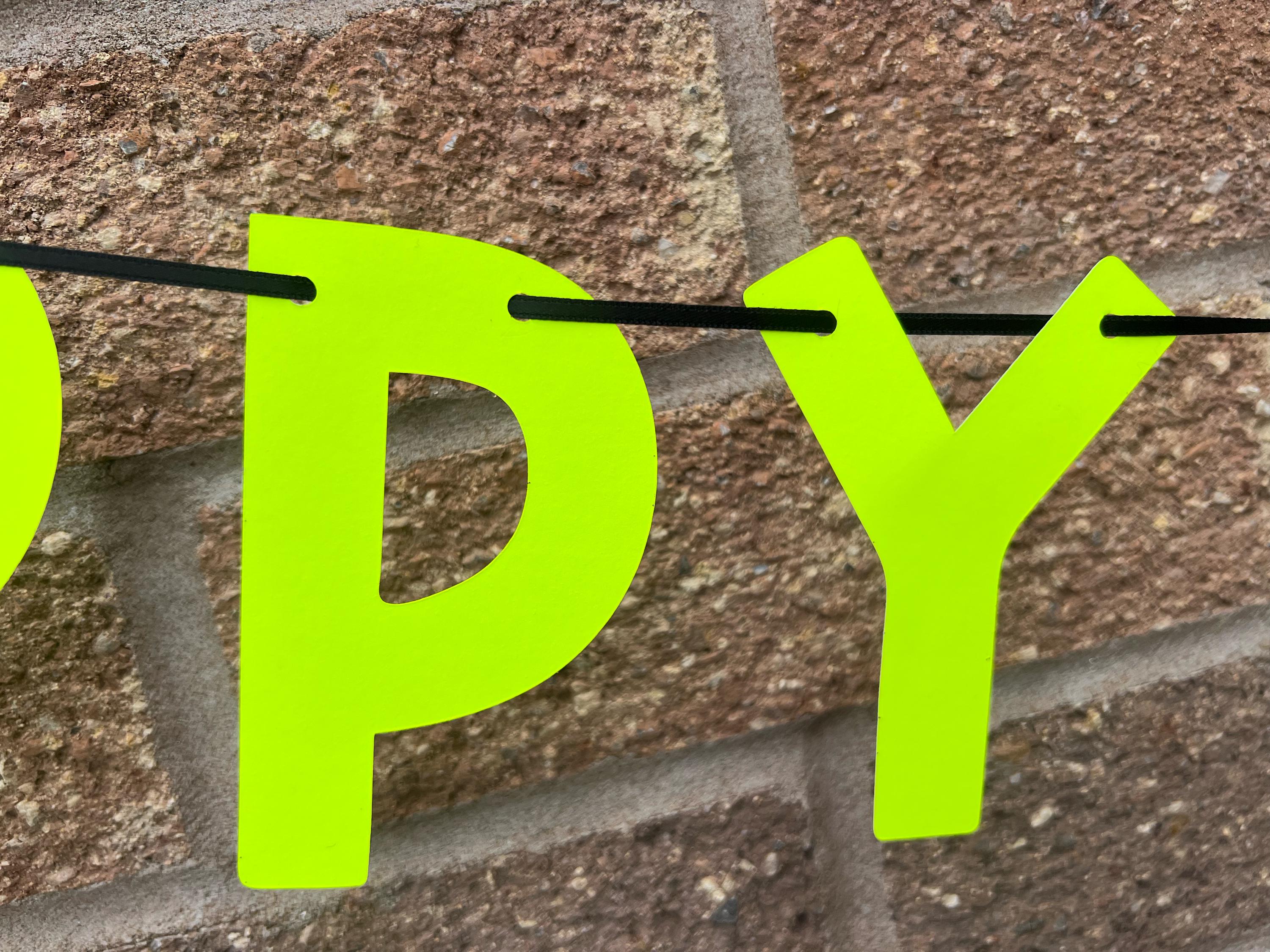 Neon Happy Birthday Banner