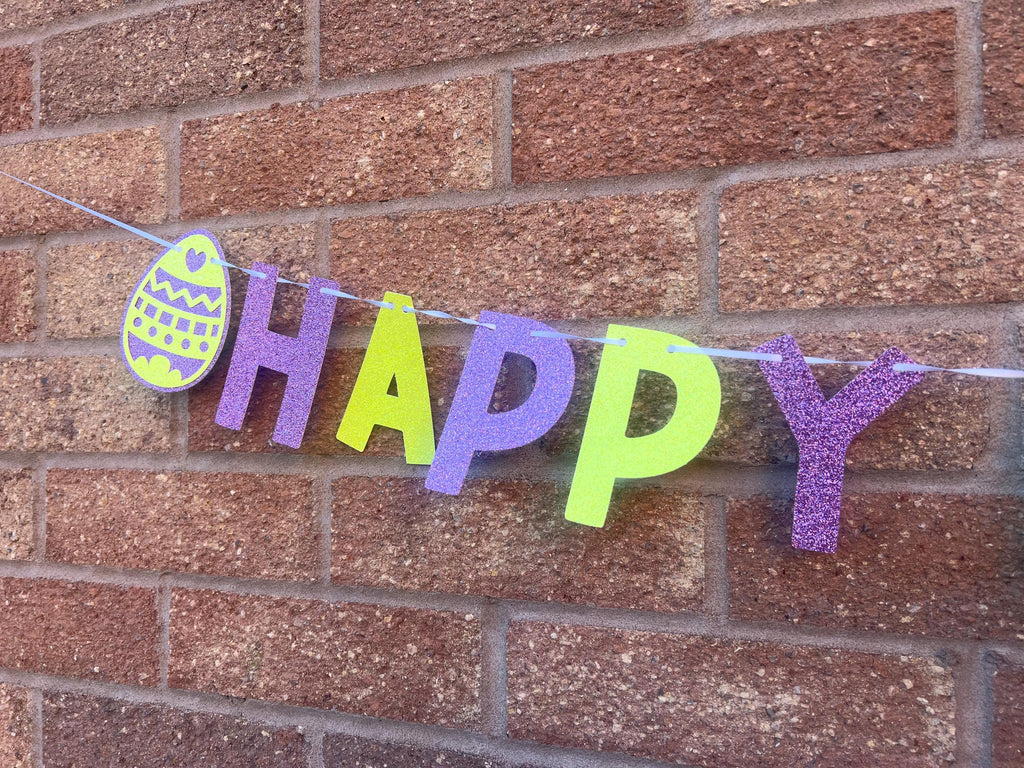 Glitter Happy Easter Banner