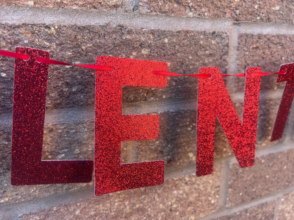 RED Happy Valentine's Day Word Personalised Banner