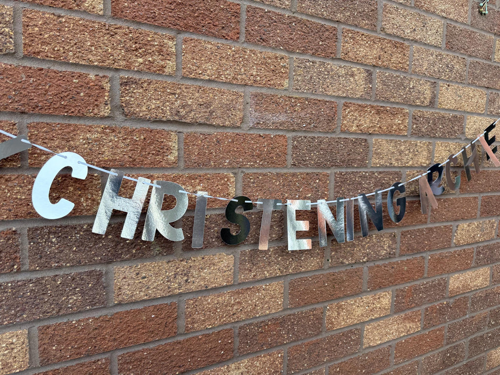 Personalised Glitter Christening Banner