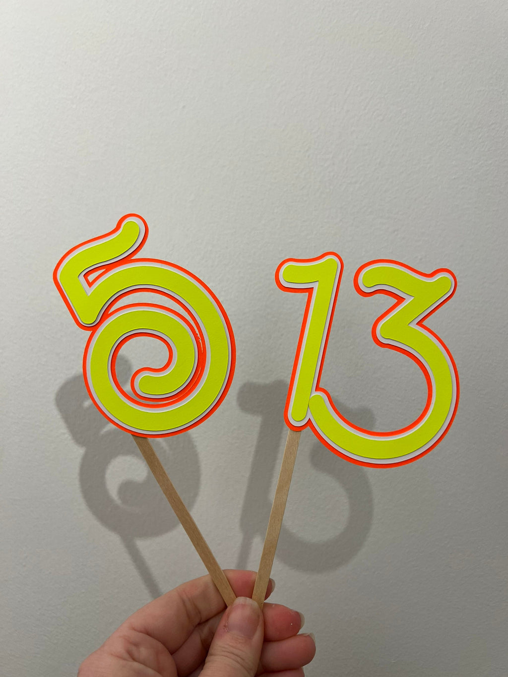 Neon Number Cake Topper - Single or Double Number