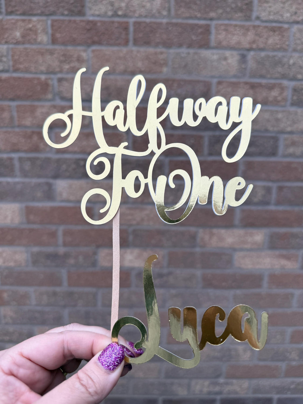 Halfway to One Cake Topper and Name Charm Set Baby 's Celebations