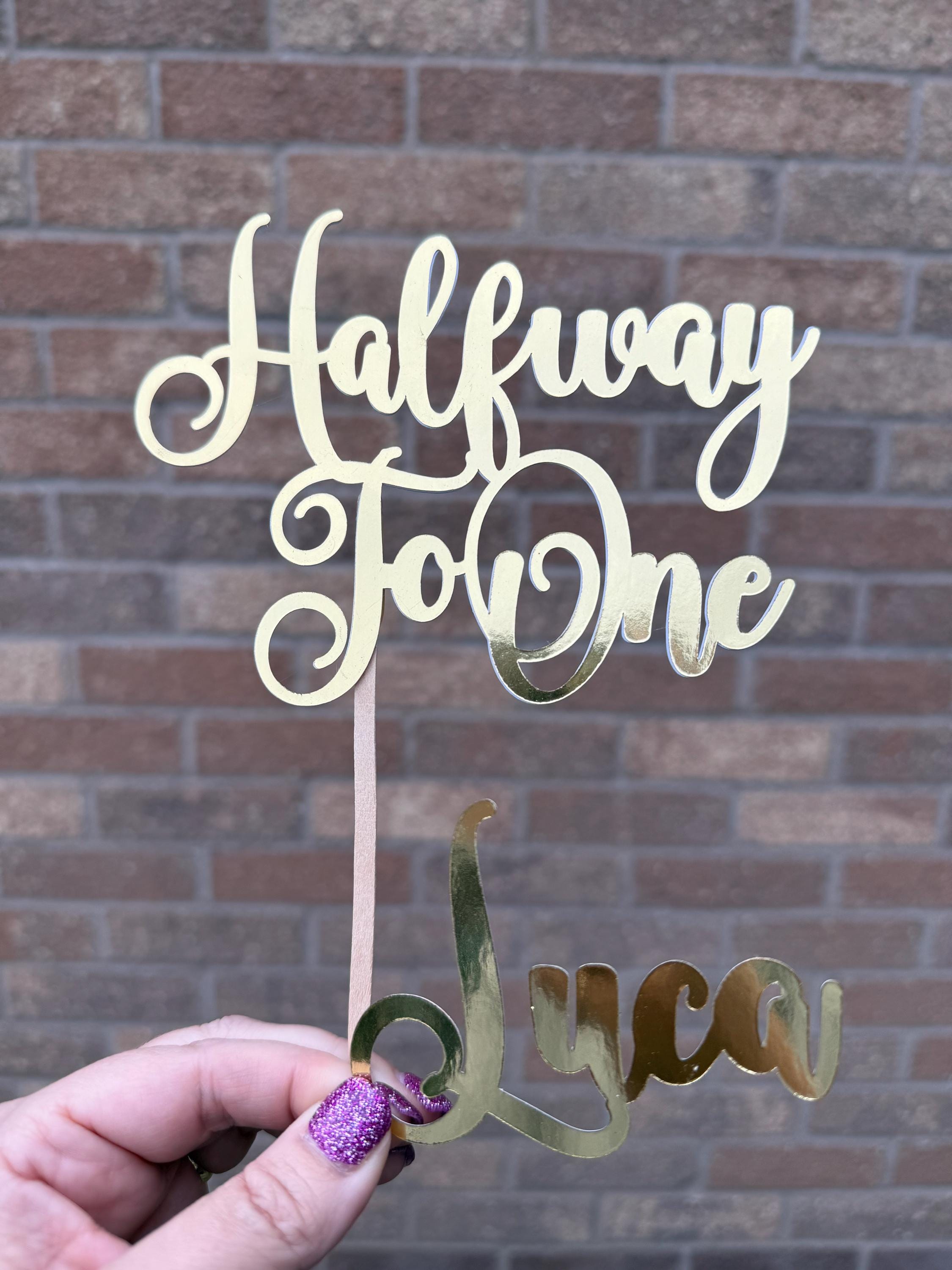 Halfway to One Cake Topper and Name Charm Set Baby 's Celebations