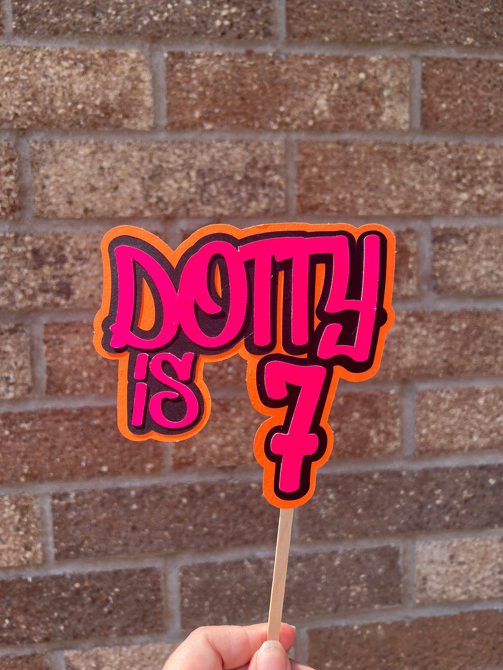 Custom Neon Grafitti Style Birthday  Personalised Cake Topper