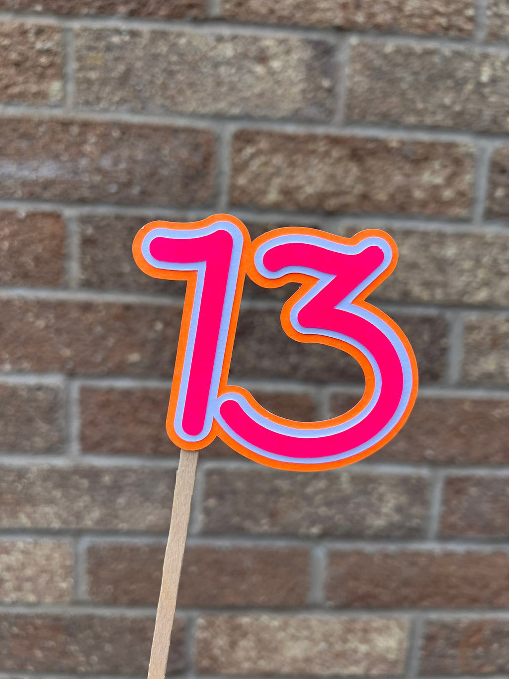 Neon Number Cake Topper - Single or Double Number