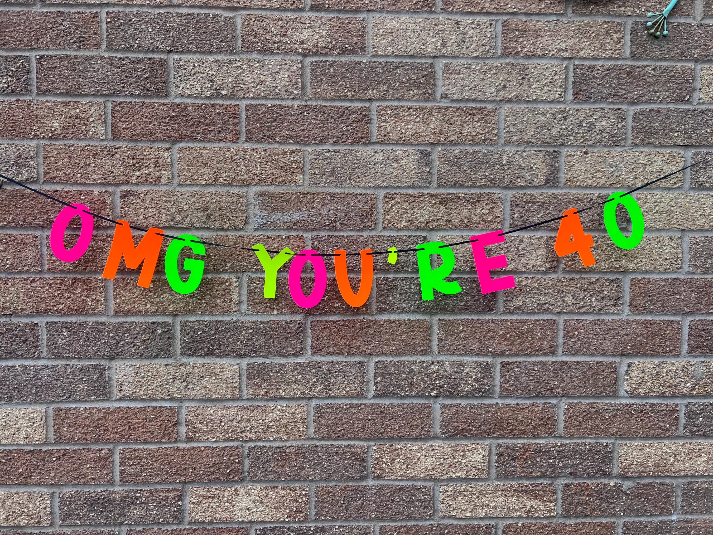 Personalised OMG You're 30, 40, 50 60 Age Neon Custom Made Banner
