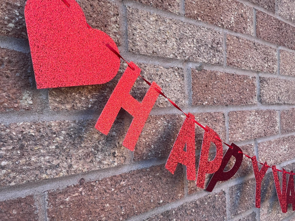 RED Happy Valentine's Day Word Personalised Banner