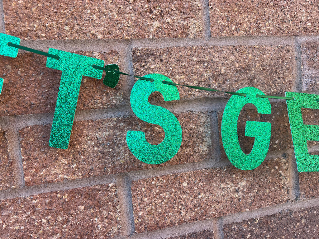 LETS GET MERRY! Glitter Personalised Banner