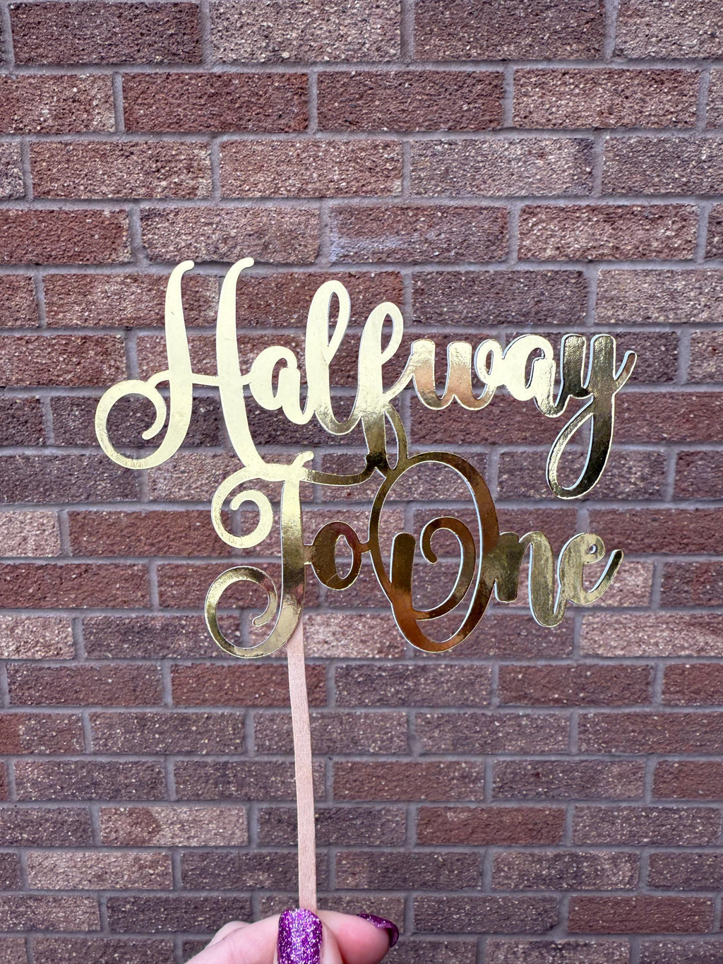 Halfway to One Cake Topper and Name Charm Set Baby 's Celebations