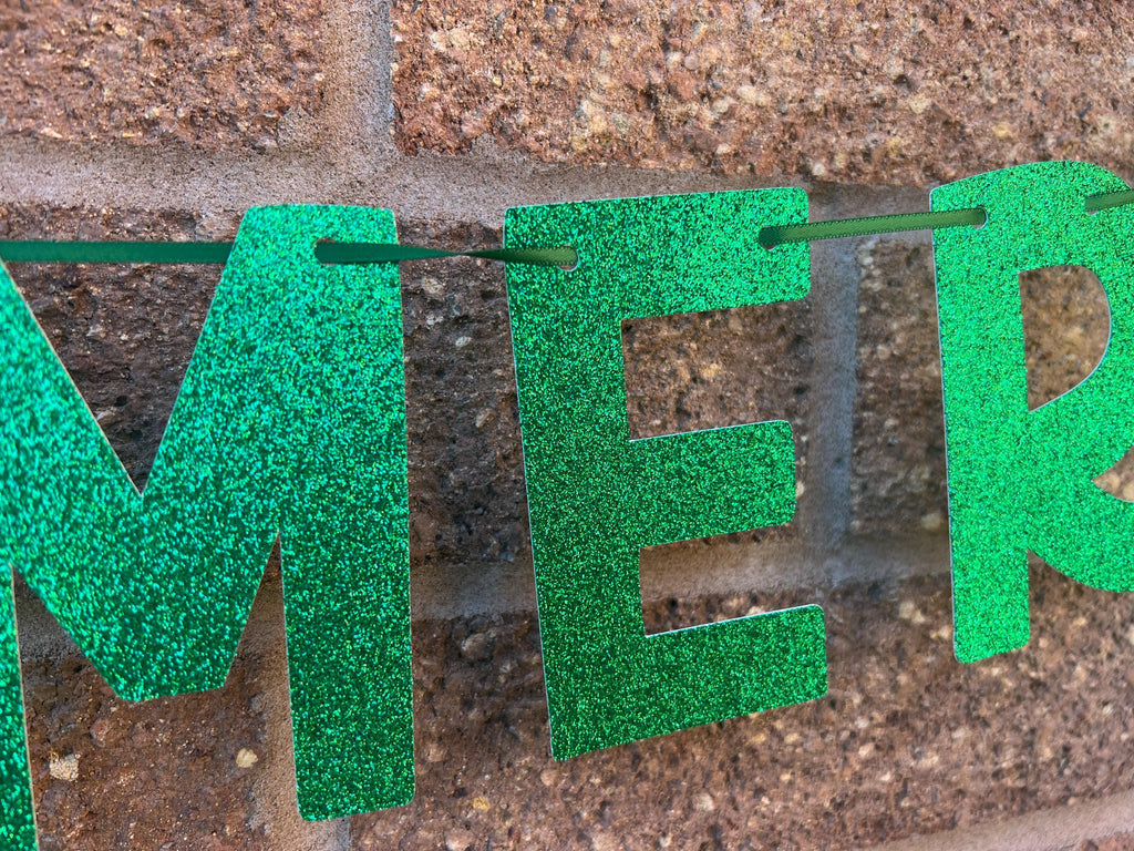 LETS GET MERRY! Glitter Personalised Banner