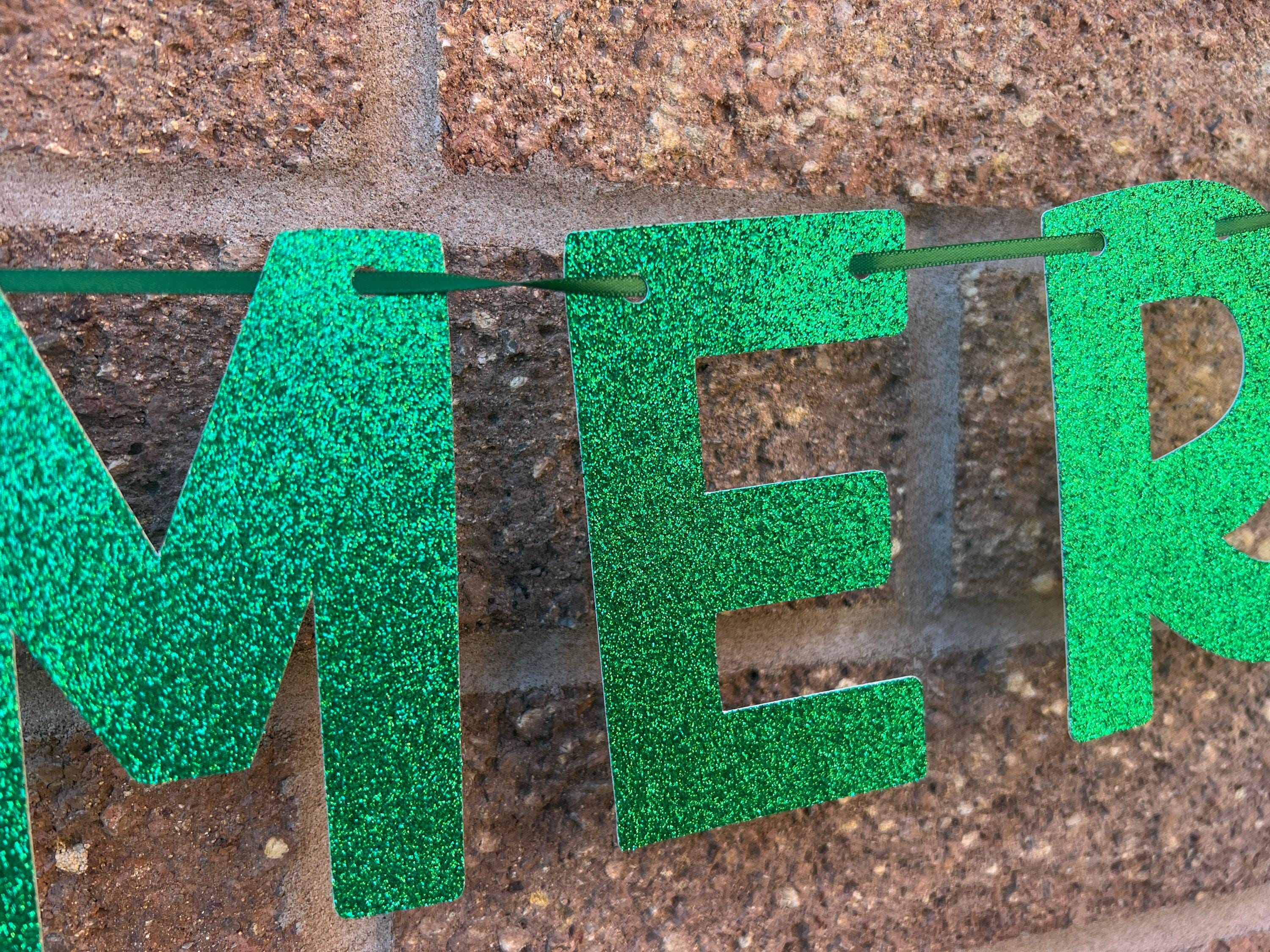 LETS GET MERRY! Glitter Personalised Banner
