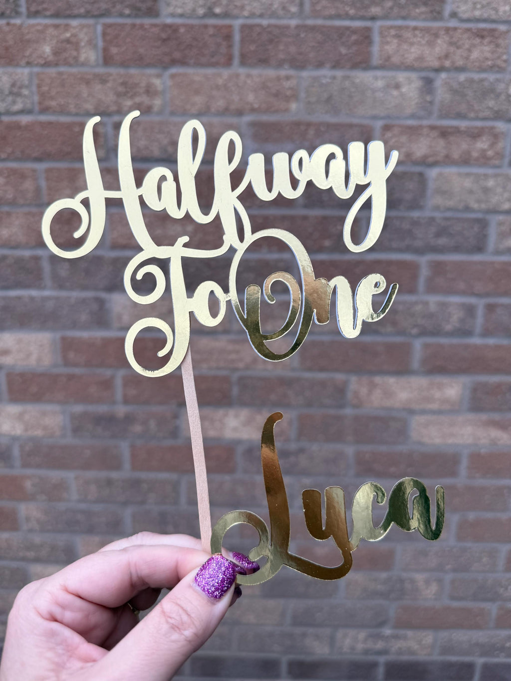 Halfway to One Cake Topper and Name Charm Set Baby 's Celebations