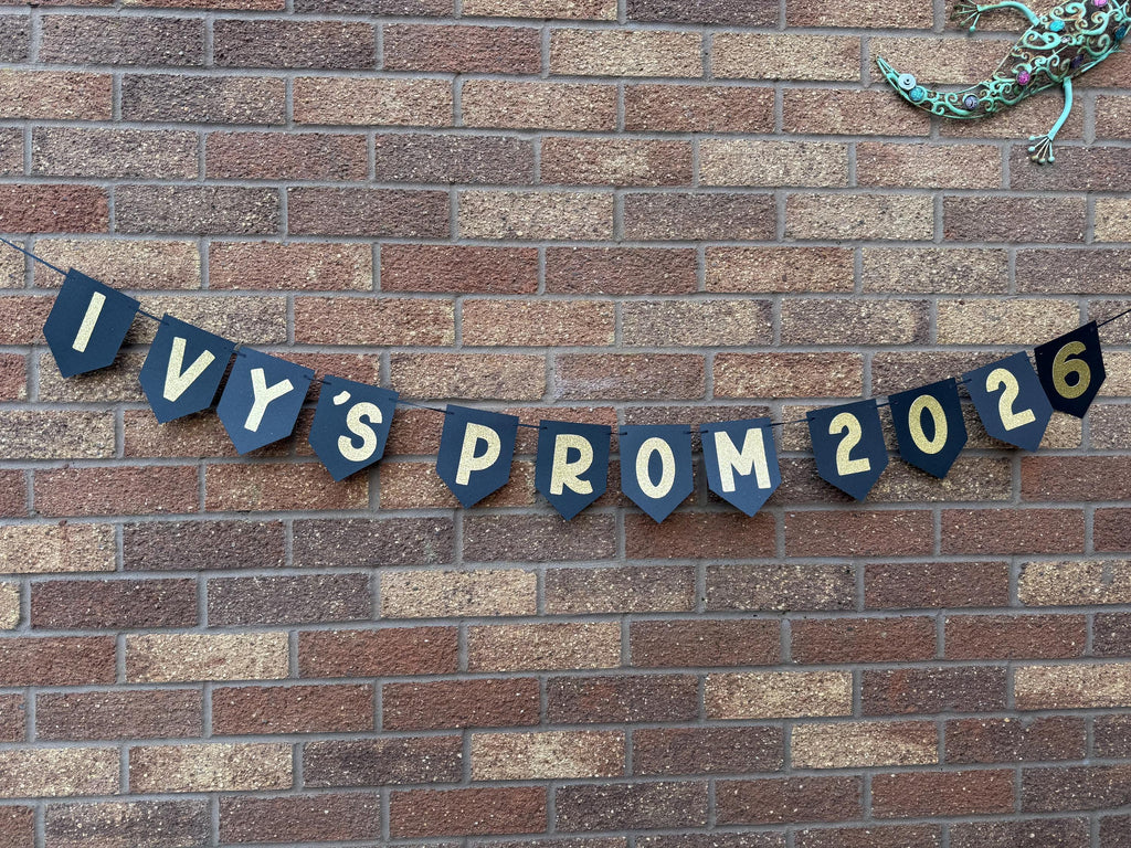 Personalised Glitter Pennant Prom Banner