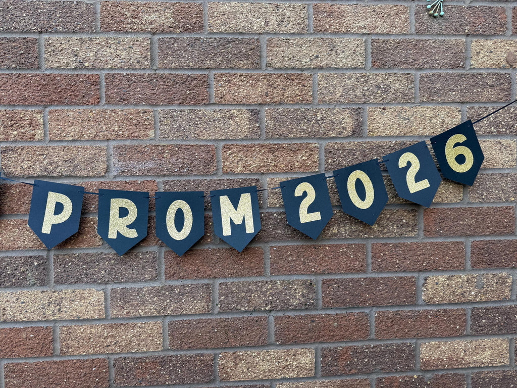 Personalised Glitter Pennant Prom Banner
