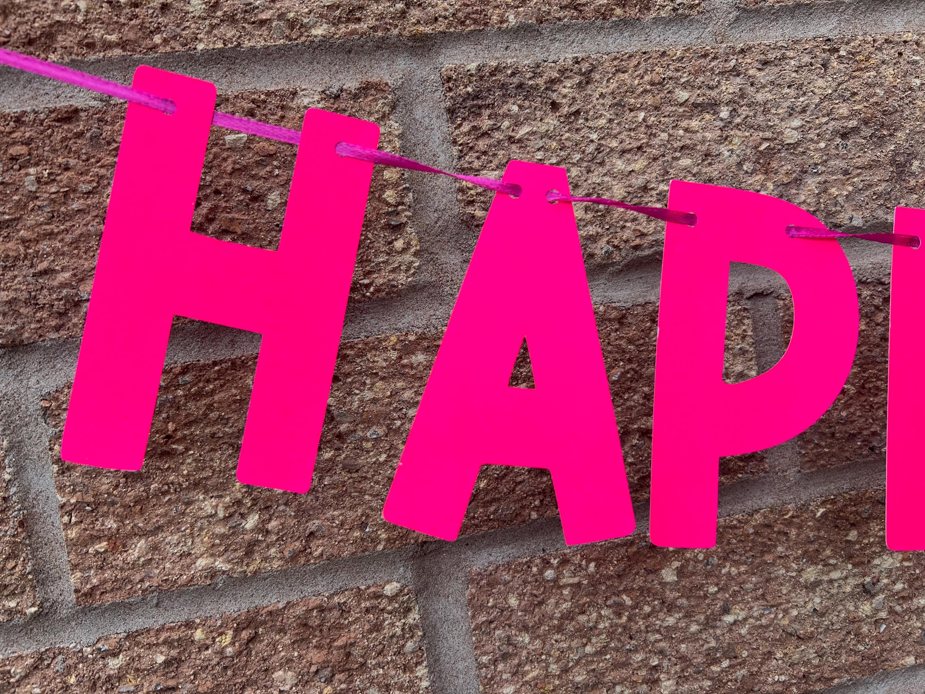 Neon Birthday Banner Neon Pink