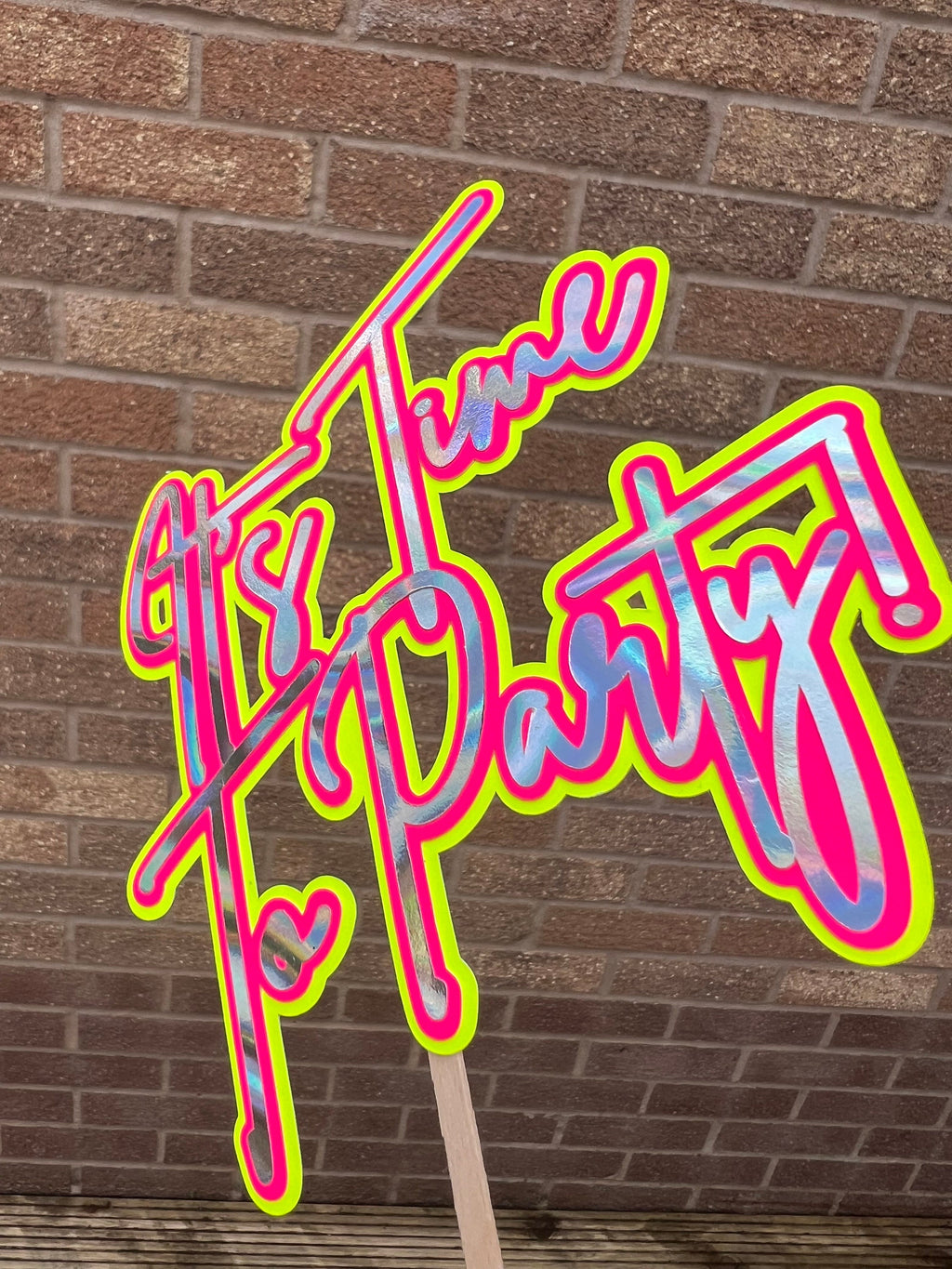 It’s Time to Party -Neon Party Cake Topper - Neon Birthday Party - 80s Party - Rave Party - House Party