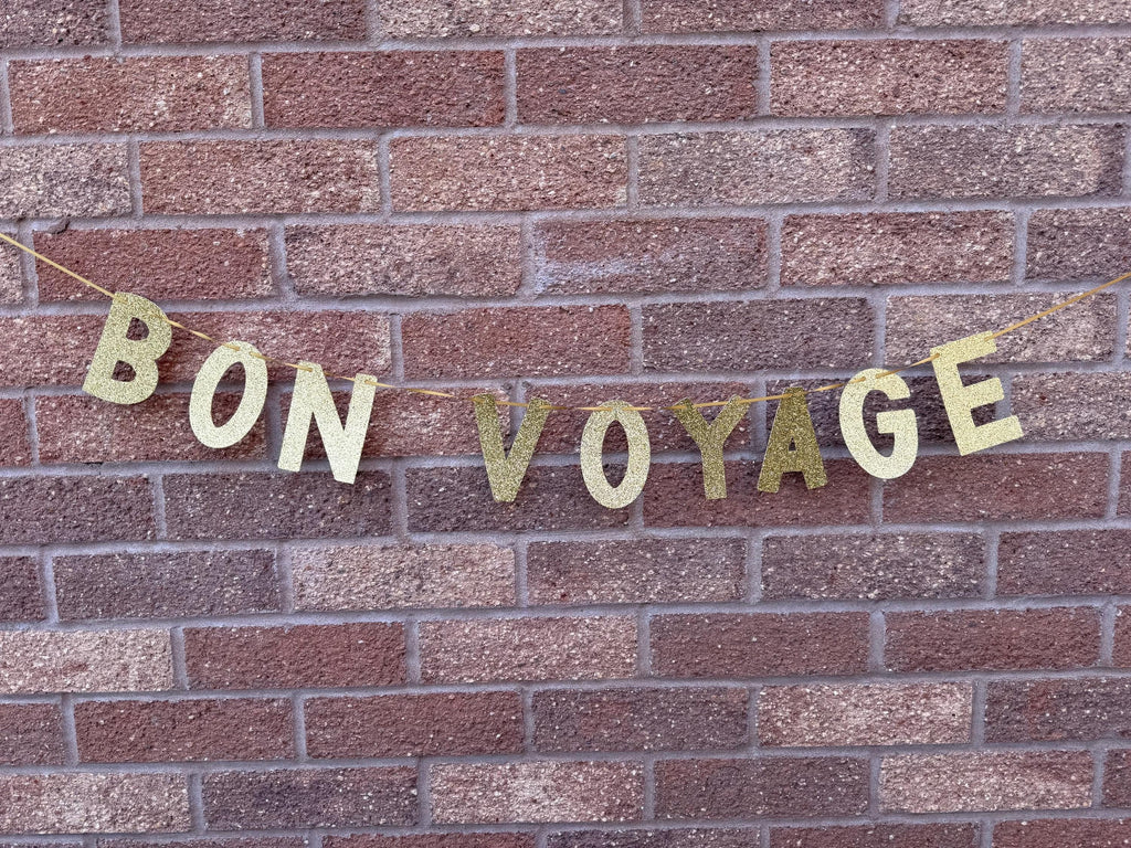 Personalised Glitter Bon Voyage Banner