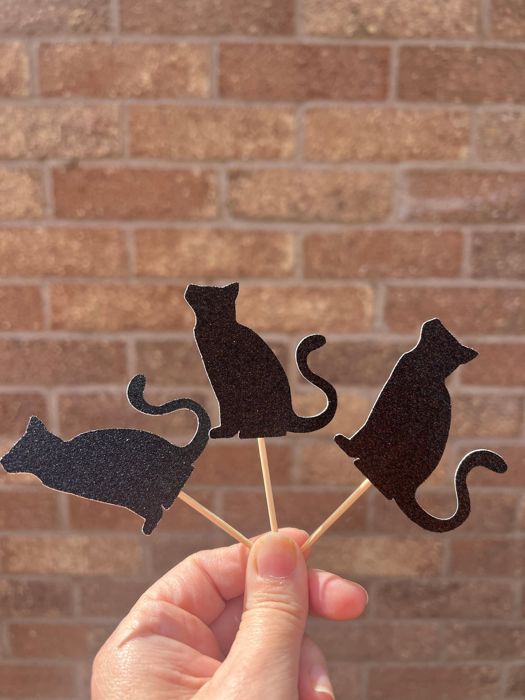 Glitter Cat Cupcake Toppers - Pack of 6