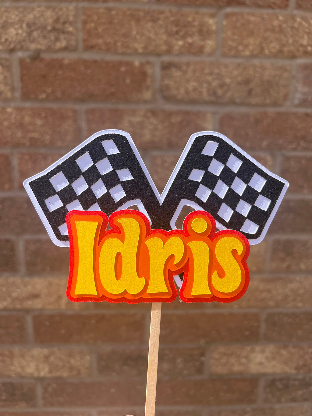 Name Racing Car Personalised  Cake Topper