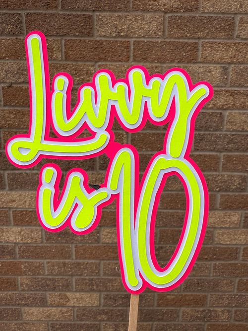 3 Layered Personalised Cake Topper: Custom Name & Age