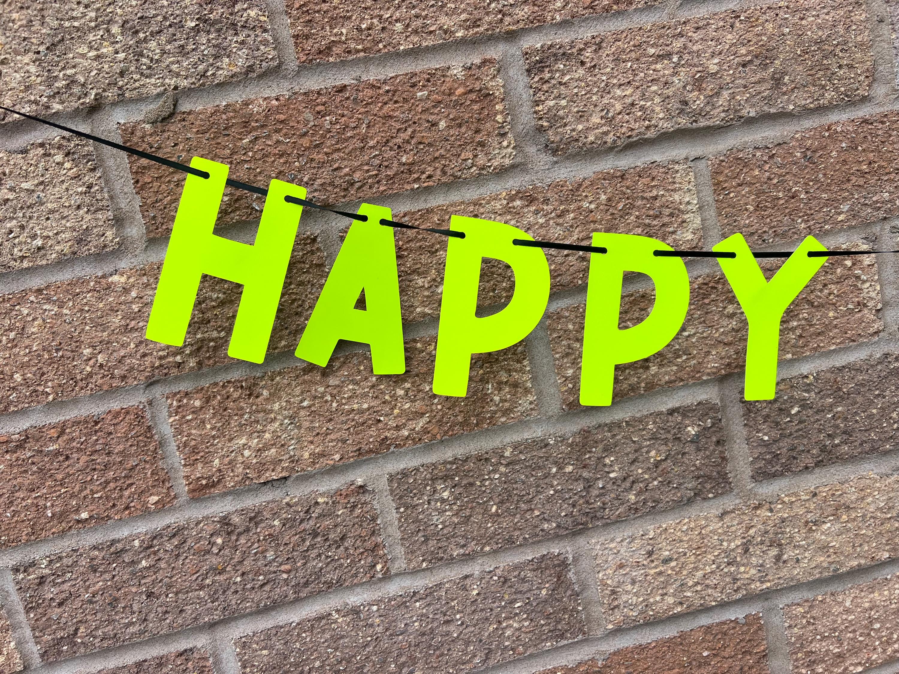 Neon Happy Birthday Banner