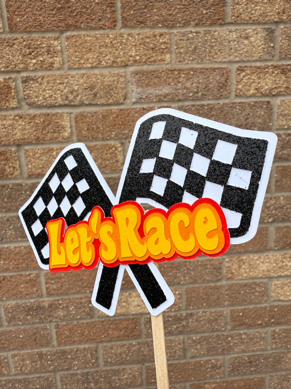 Let's Race Racing Car Cake Topper