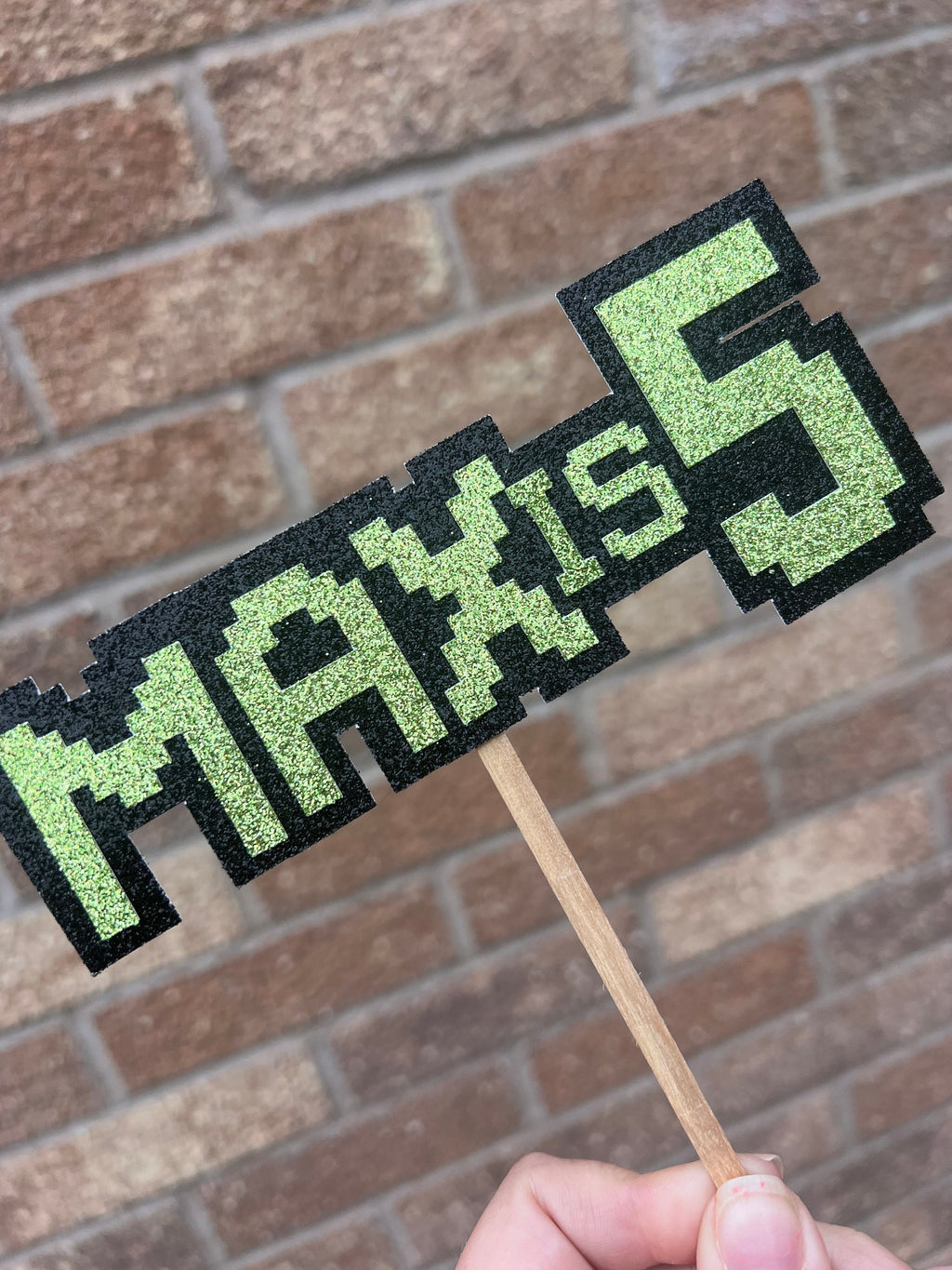 Personalised Video Game Inspired Pixel Style Cake Topper