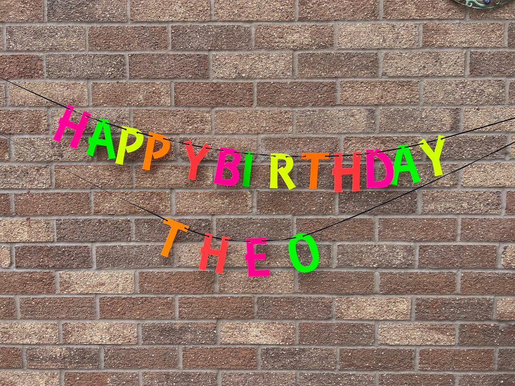 Neon Multicoloured Birthday Banner