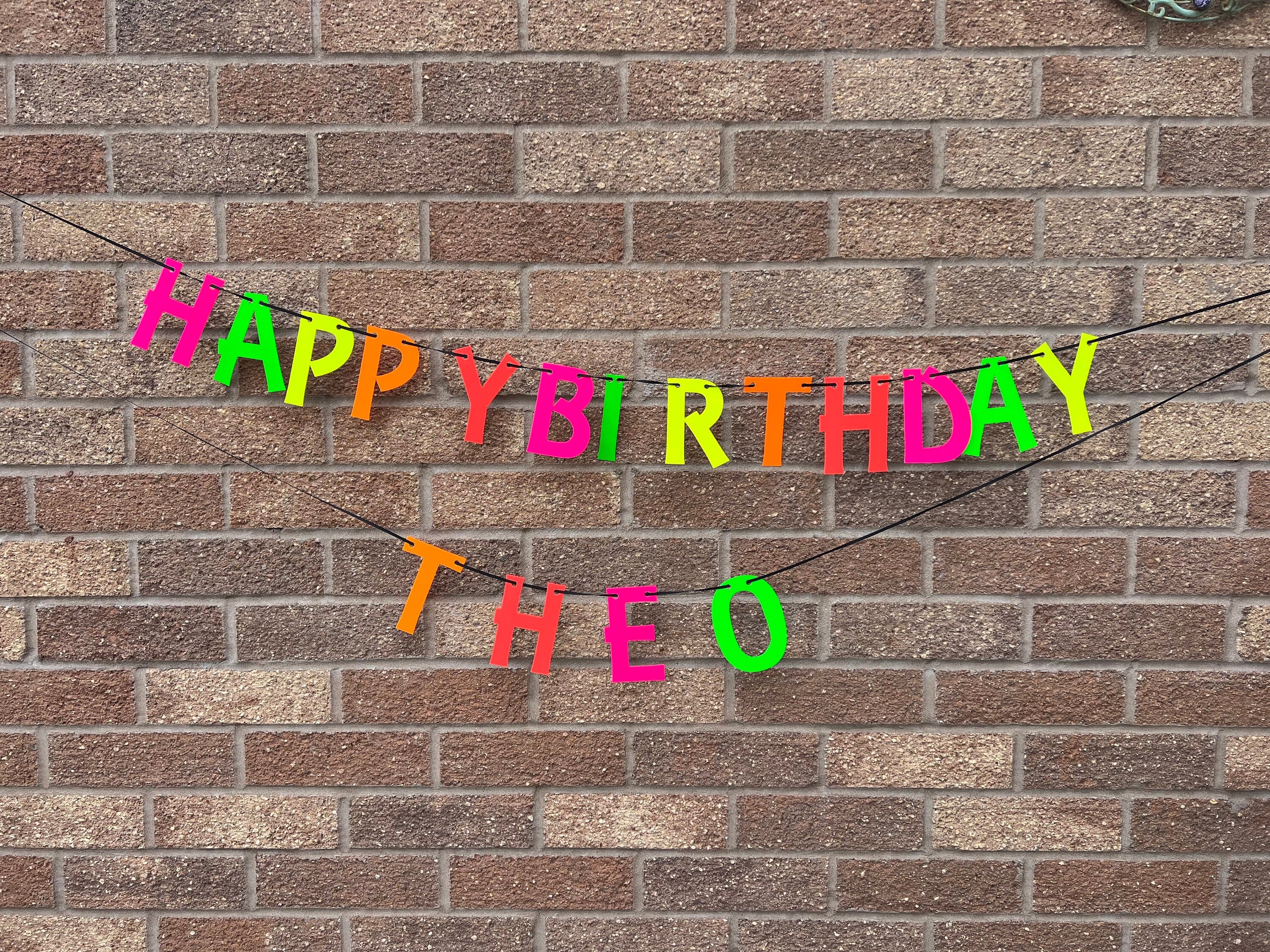 Neon Multicoloured Birthday Banner