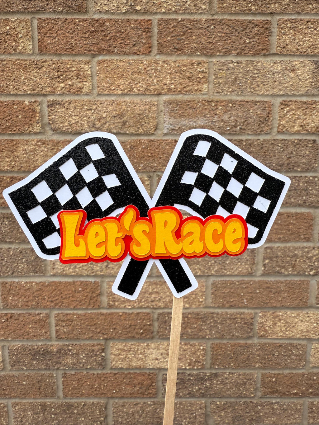 Let's Race Racing Car Cake Topper
