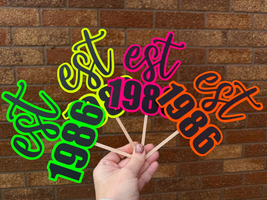 EST 1986 40th Birthday Milestone Cake Topper