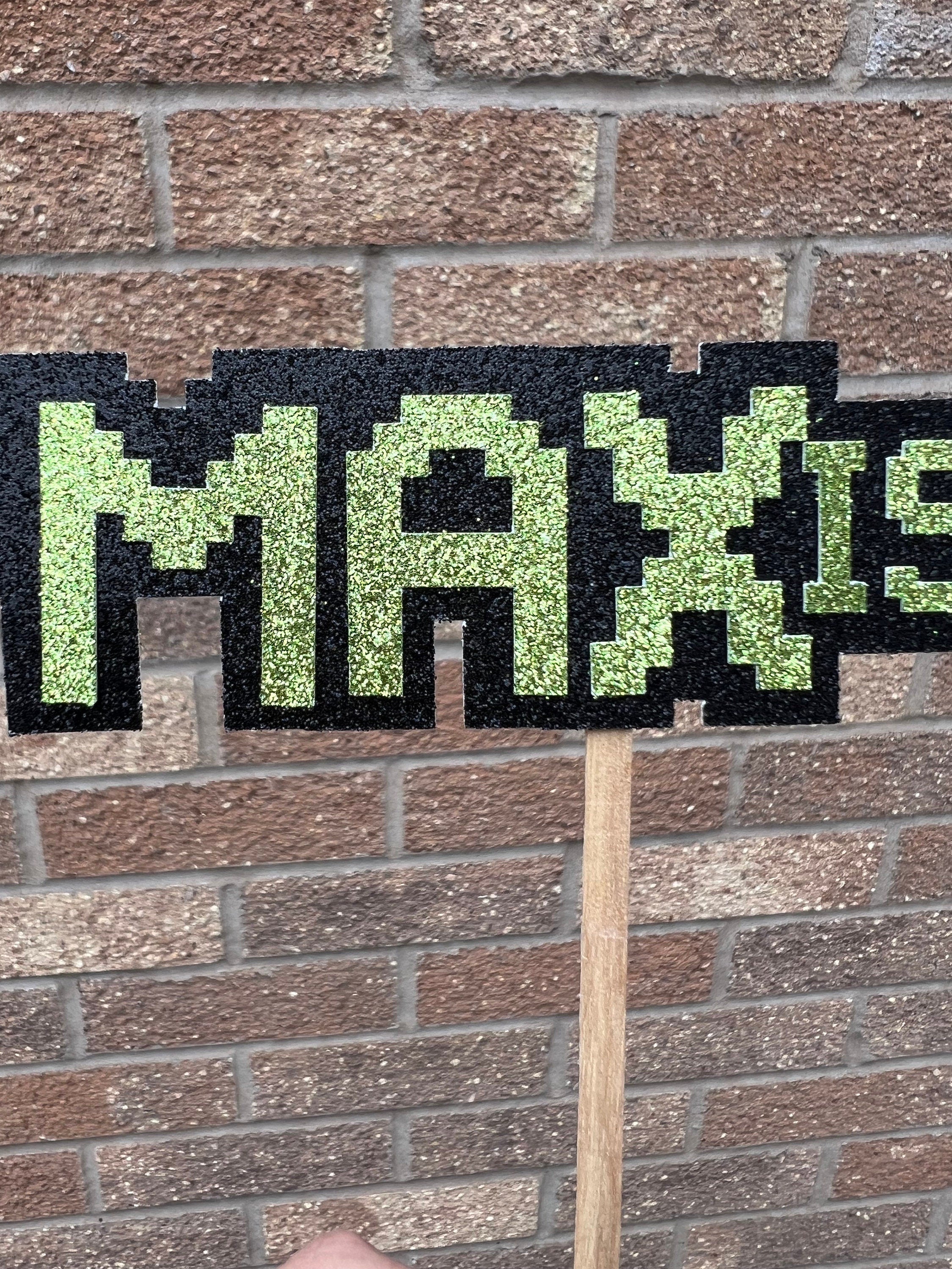 Personalised Video Game Inspired Pixel Style Cake Topper