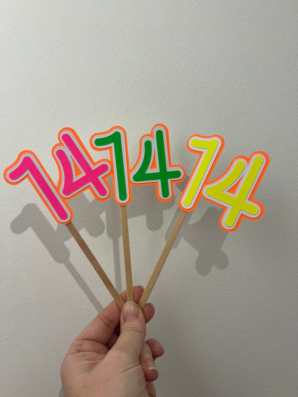 Neon Number Cake Topper - Single or Double Number