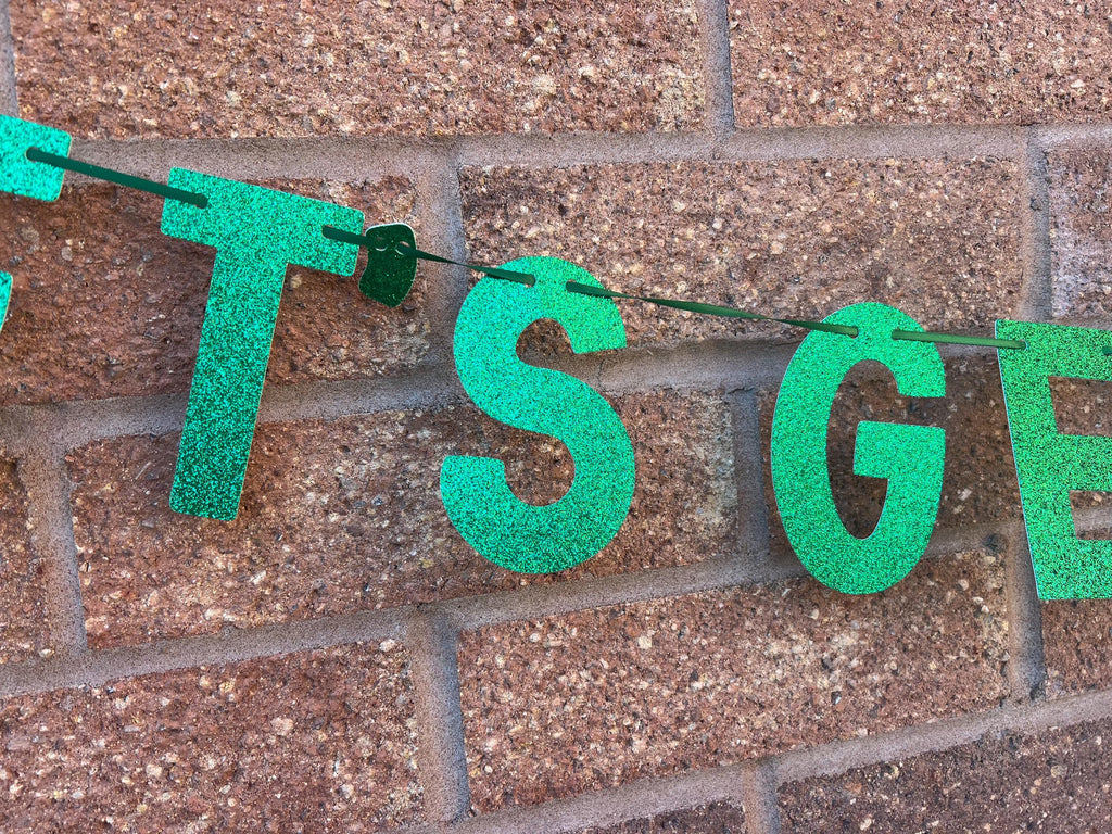 LETS GET MERRY! Glitter Personalised Banner