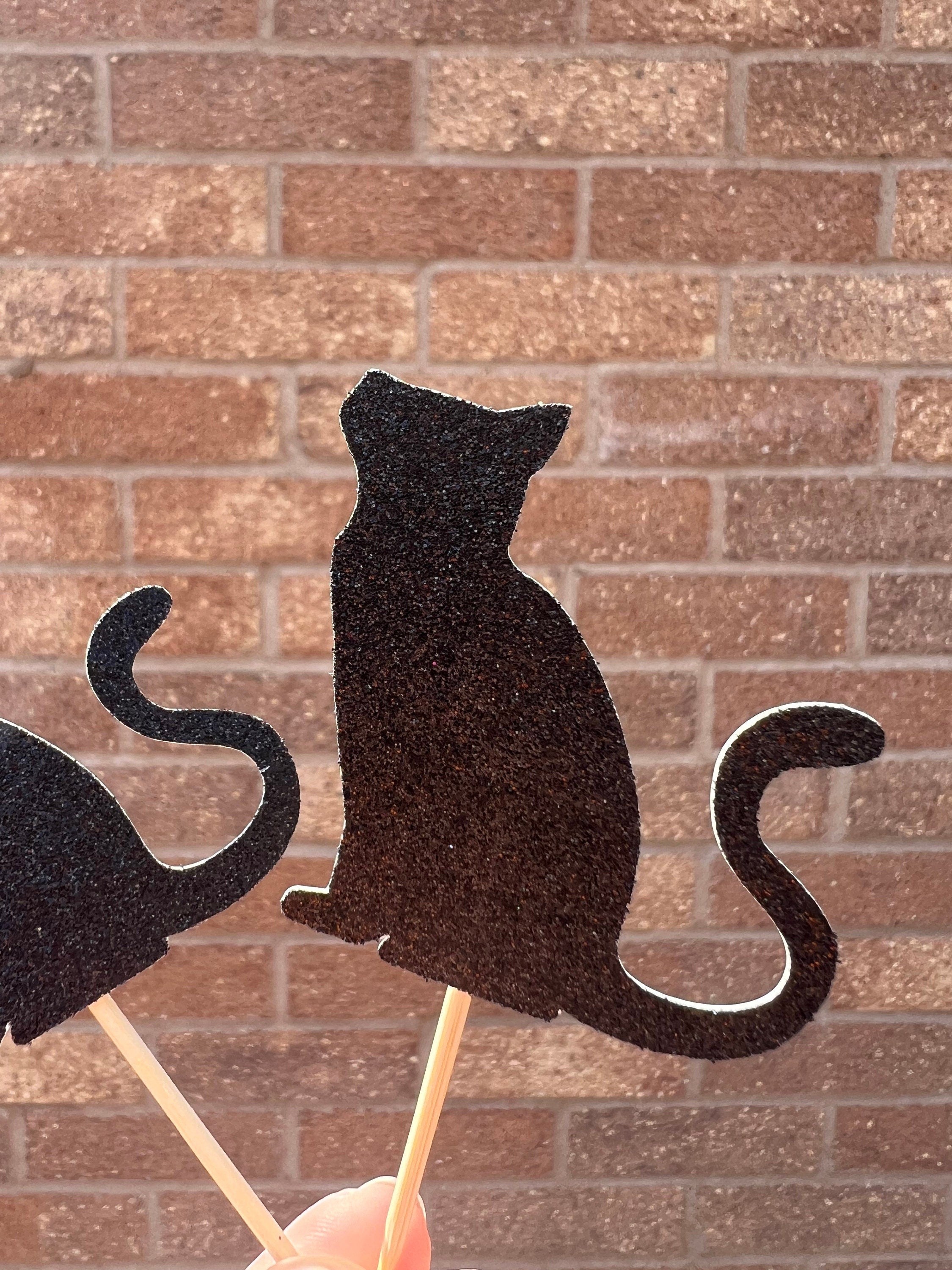 Glitter Cat Cupcake Toppers - Pack of 6