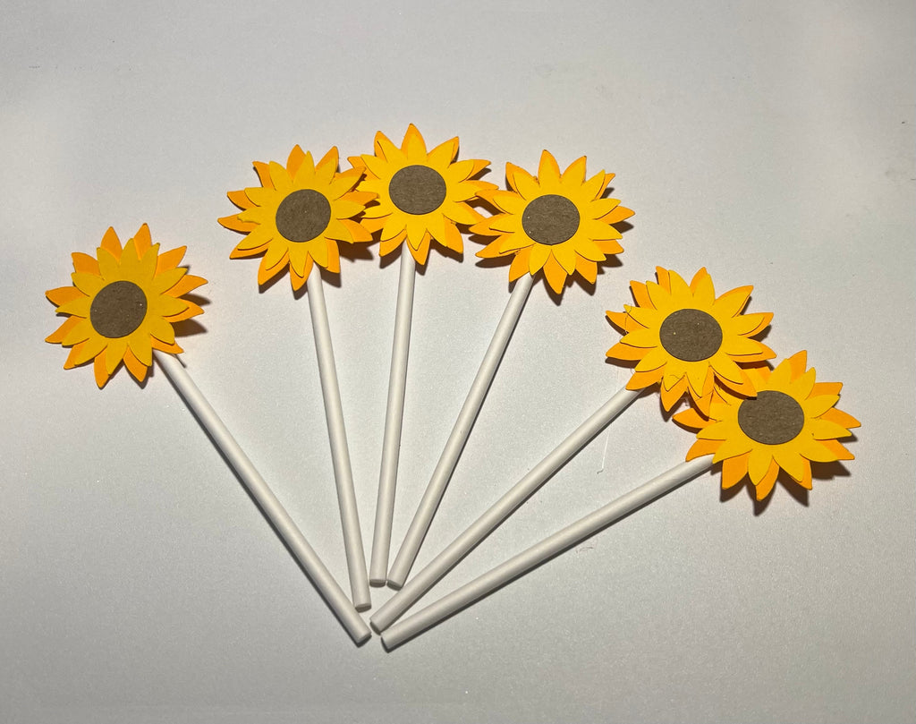 Sunflower Cupcake Toppers 6 Pack